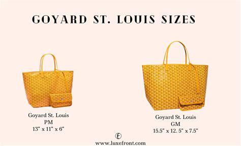 goyard louis pm|goyard st louis tote sizes.